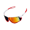 SP015 Sport-Fahrradbrille, rot-weißer Rahmen + rote Gläser