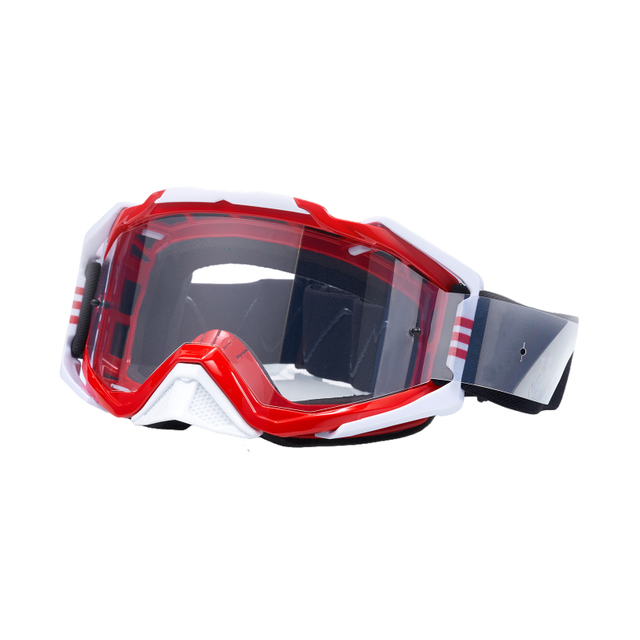 Motorradbrille über Brille-SKG159 Rot-weiße laminierte Folie