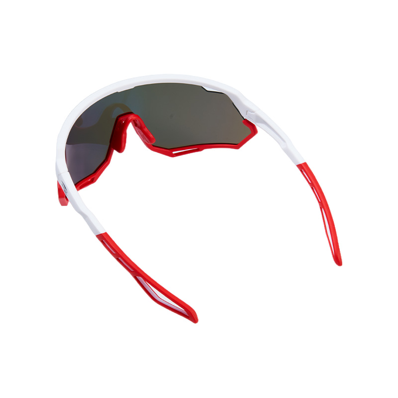 SP015 Sport-Fahrradbrille, rot-weißer Rahmen + rote Gläser