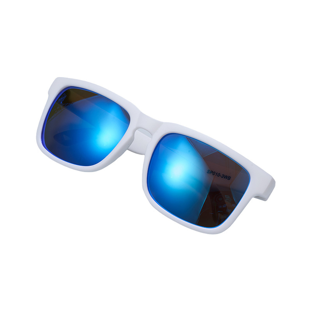 SP010 Rennradbrille, weißer Rahmen + blaue Gläser