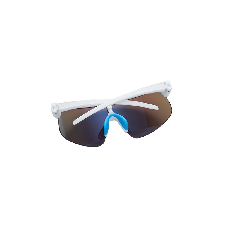 Sport-Sonnenbrille, weißer Rahmen, blaue Gläser