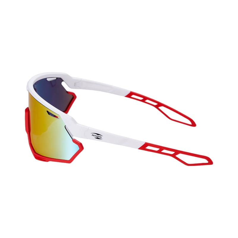 SP015 Sport-Fahrradbrille, rot-weißer Rahmen + rote Gläser