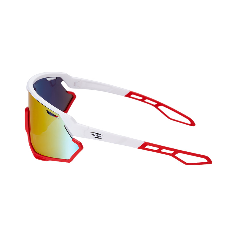 SP015 Sport-Fahrradbrille, rot-weißer Rahmen + rote Gläser