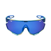 SP015 Individuelle Fahrradbrille mit blau-grünem Rahmen und blauen Gläsern