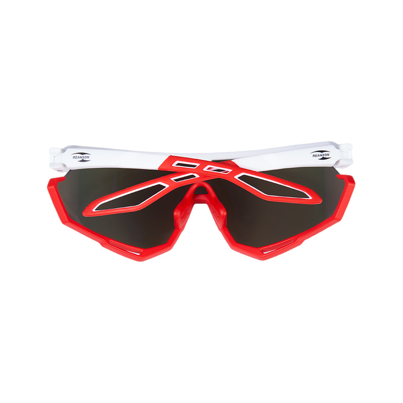 SP015 Sport-Fahrradbrille, rot-weißer Rahmen + rote Gläser