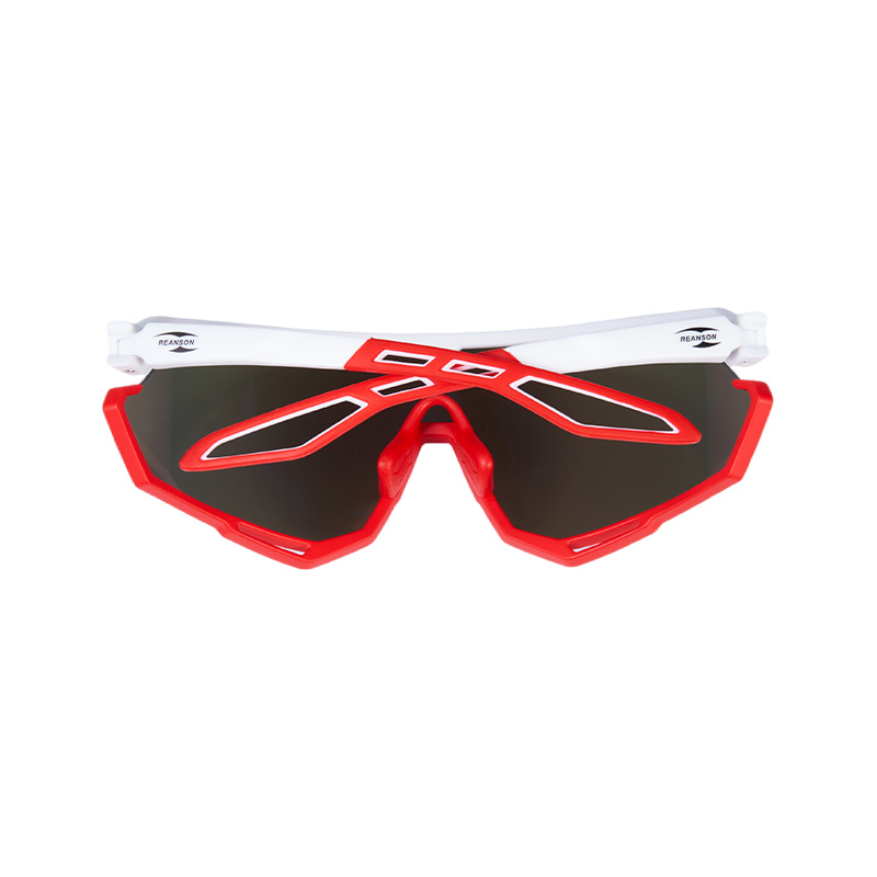 SP015 Sport-Fahrradbrille, rot-weißer Rahmen + rote Gläser