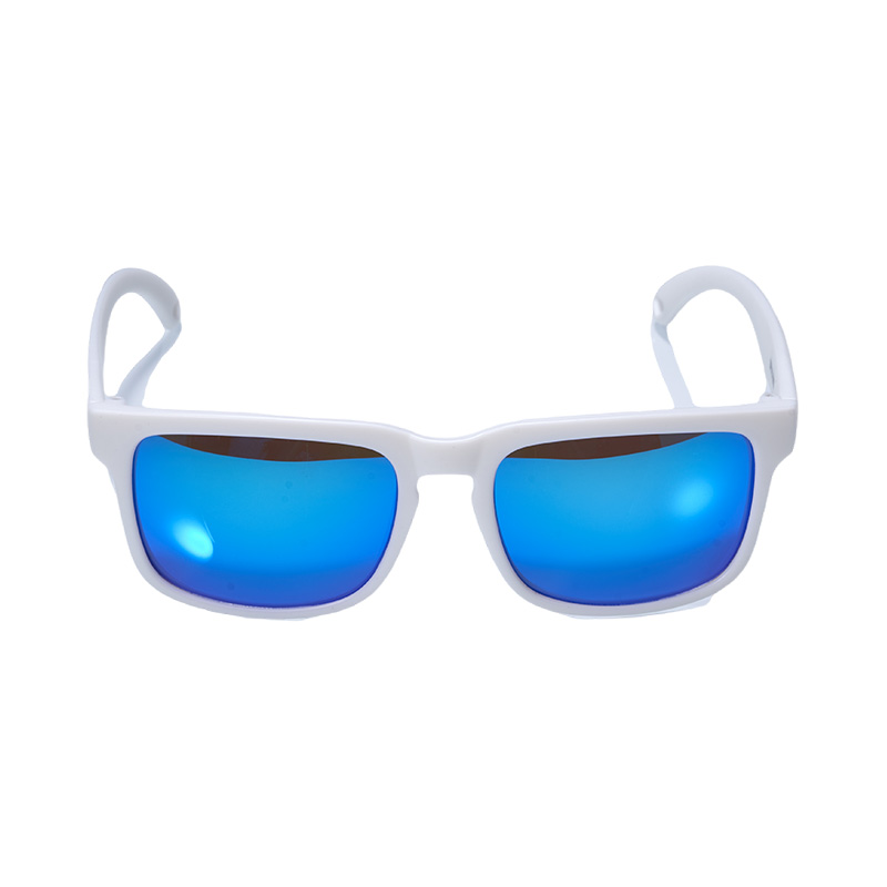 SP010 Rennradbrille, weißer Rahmen + blaue Gläser